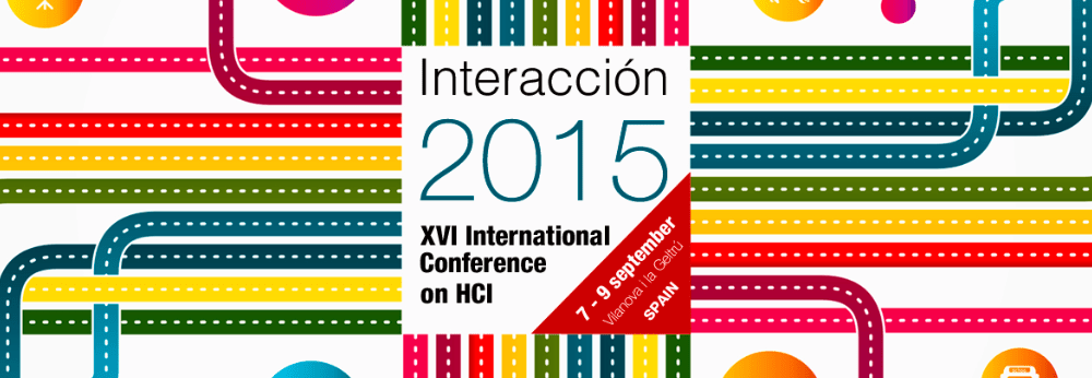 Logo of the 16th International Conference on HCI, Interacción 2015, held in Villanueva y Geltrú (Spain).