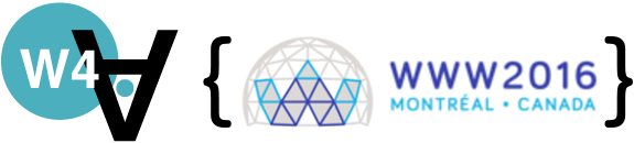 Logo of the 2016 Web for All Conference, held in Montreal (Canada).