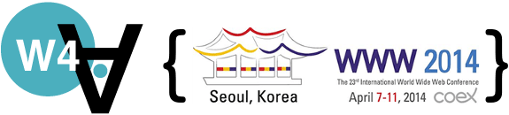 Logo of the 2014 Web for All Conference, held in Seoul (South Korea).