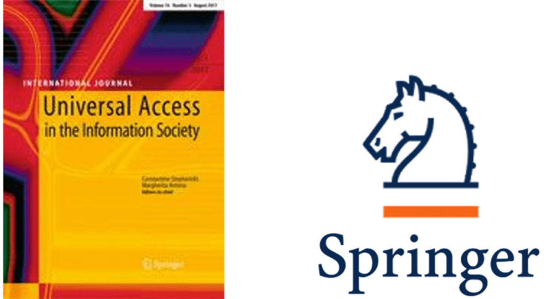 Front page of The International Journal Universal Access in the Information Society, and logo of the Springer publishing house.